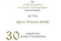Tischler Ehrenurkunde